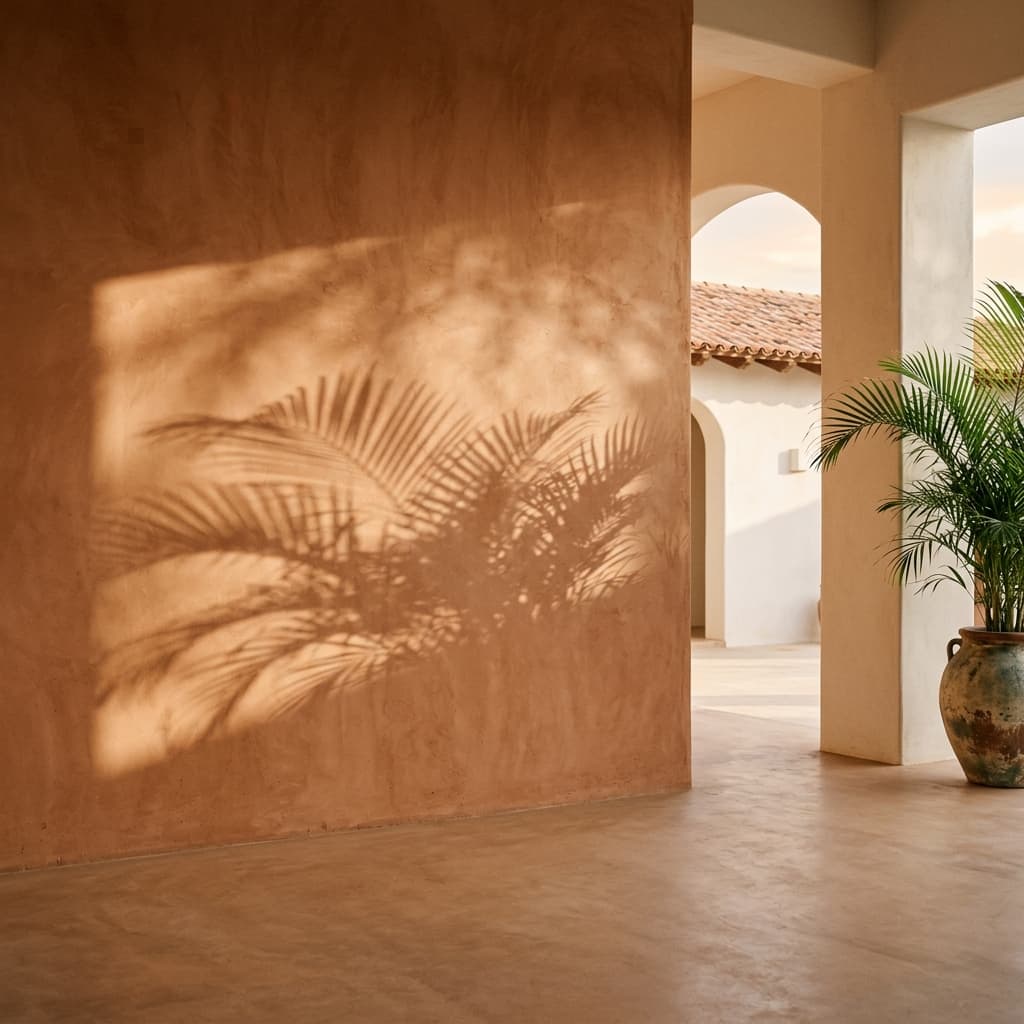 Clay plaster backdrop